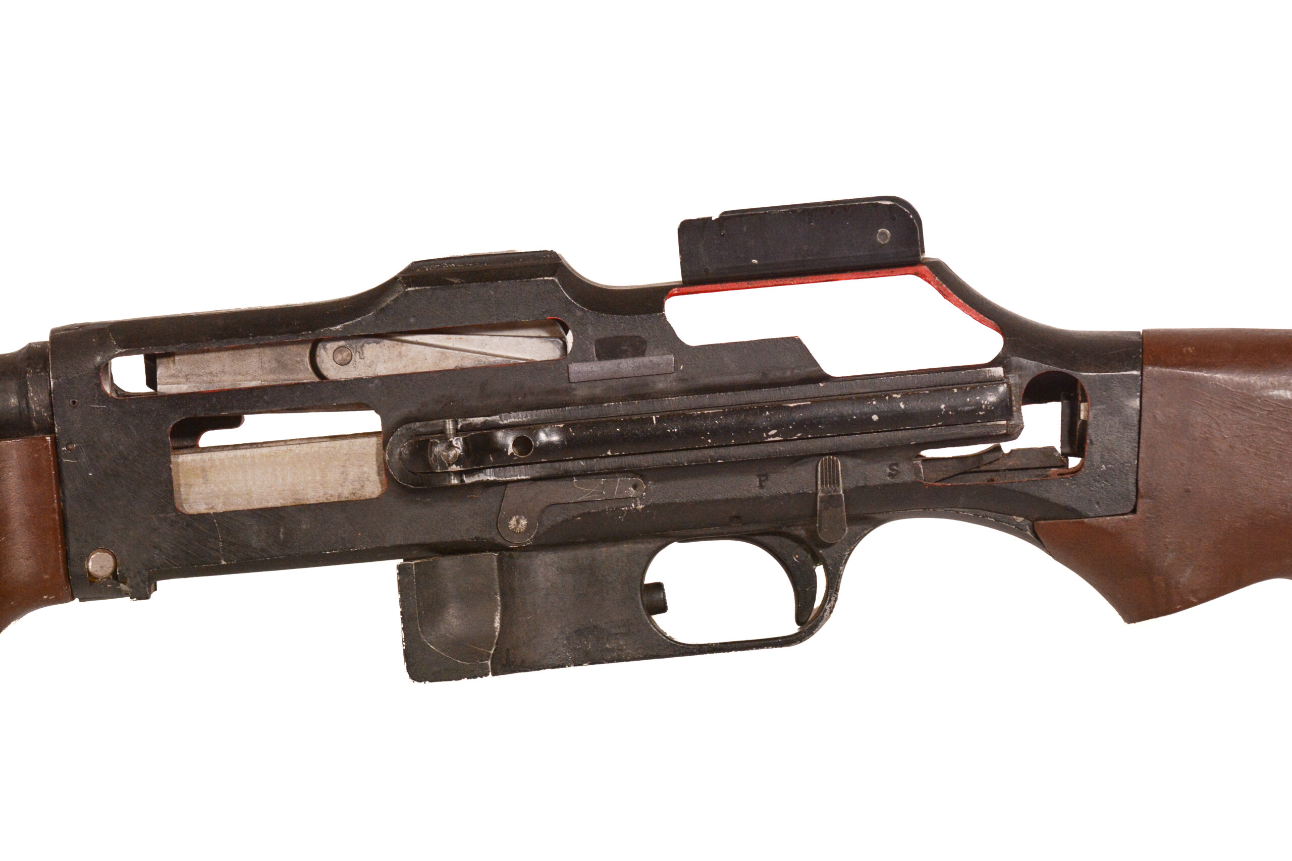 Original U.S. WWII 1918 BAR Cutaway M23 Classroom Trainer (93" long) - Image 12