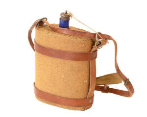 Authentic WWI British 1903 Pattern Bandolier Canteen – Leather Harness & Blue Enamel Canteen