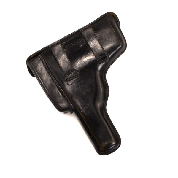 Original Post WWII German Police Issue Hi-Power Black Leather Holster by Geco - Image 2
