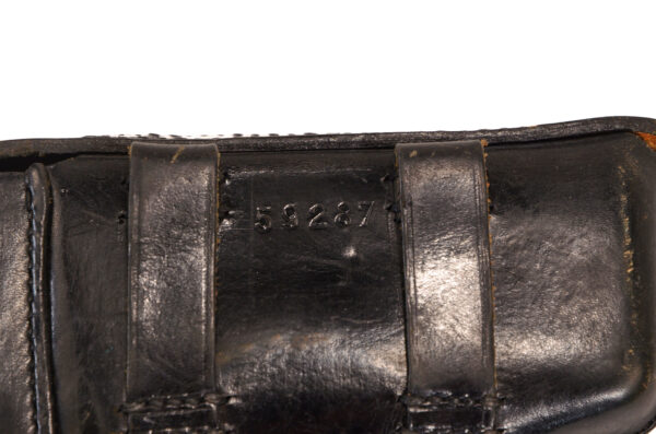 Original Post WWII German Police Issue Hi-Power Black Leather Holster by Geco - Image 3