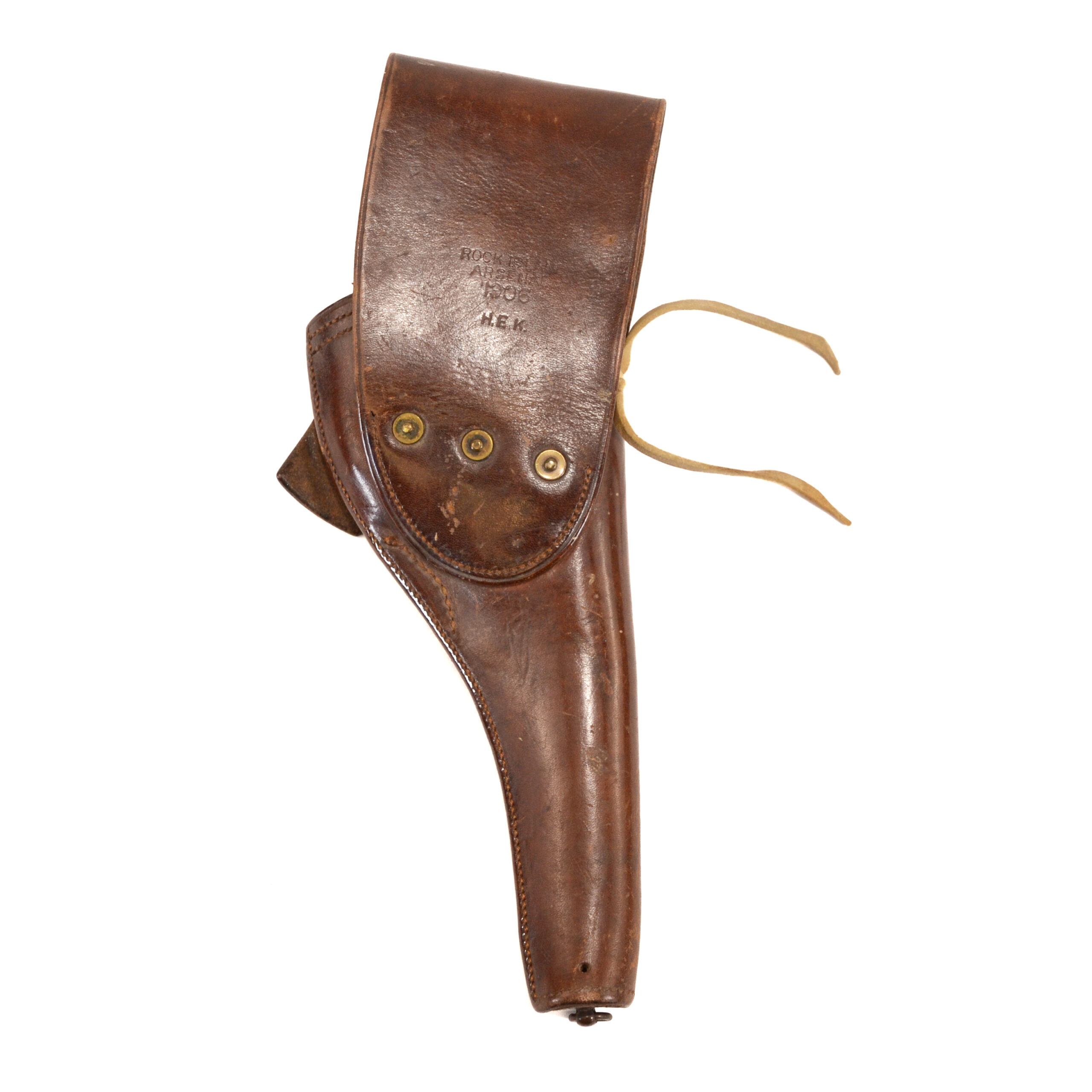 Original U.S. WWI Colt M1892 / S&W M1902 Revolver Holster by Rock Island Arsenal - Dated 1906 - Image 4