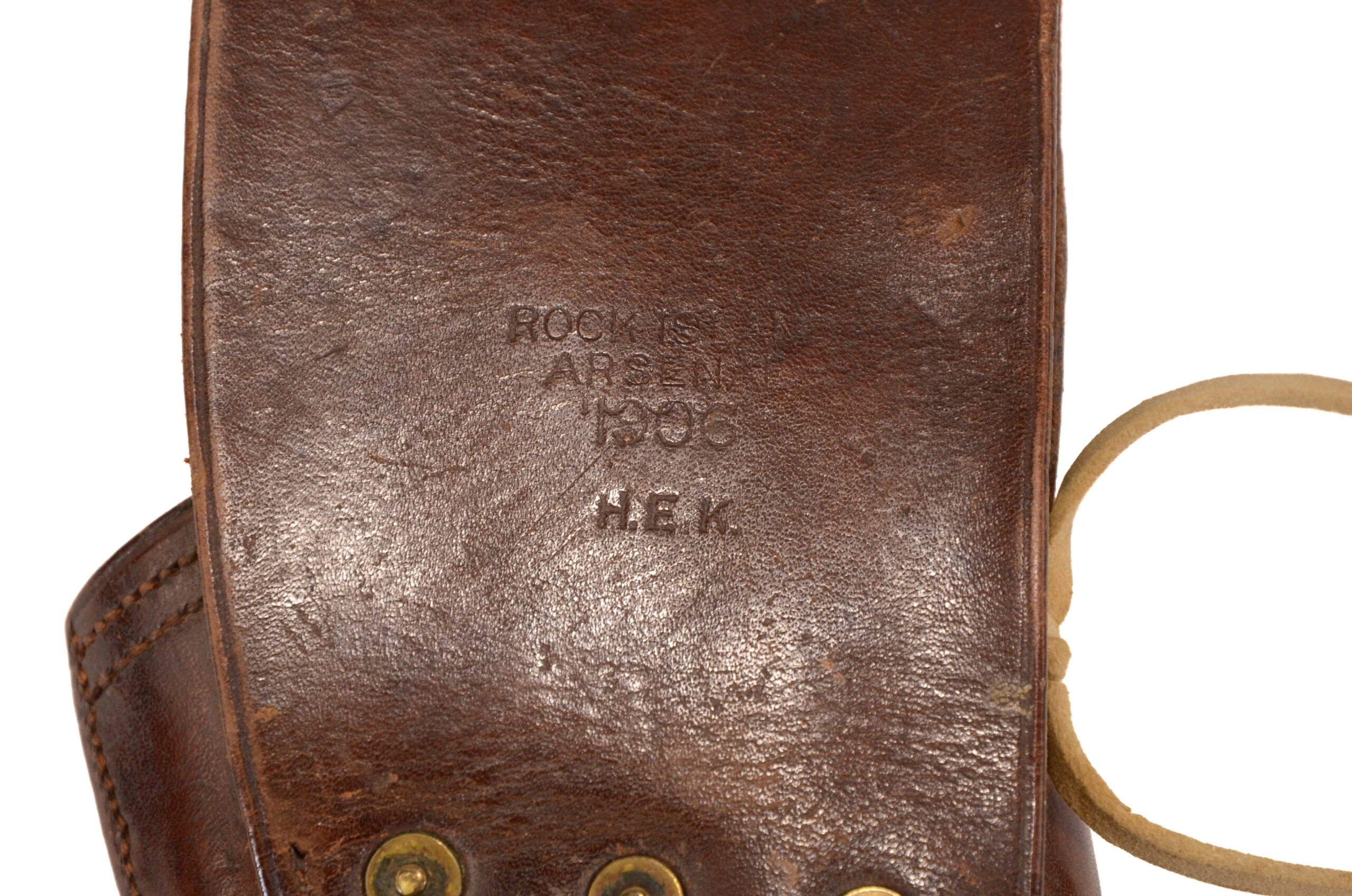 Original U.S. WWI Colt M1892 / S&W M1902 Revolver Holster by Rock Island Arsenal - Dated 1906 - Image 5