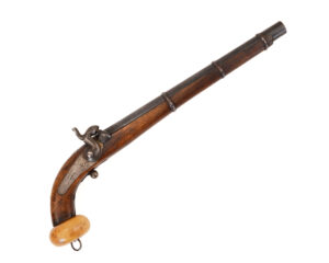 Rare Russian Belgium 3 band Cossack style percussion pistol