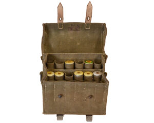 Very Rare Original WWII German Wehrmacht Canvas Flare Shell Pouch with E.S.N. Signal Flares