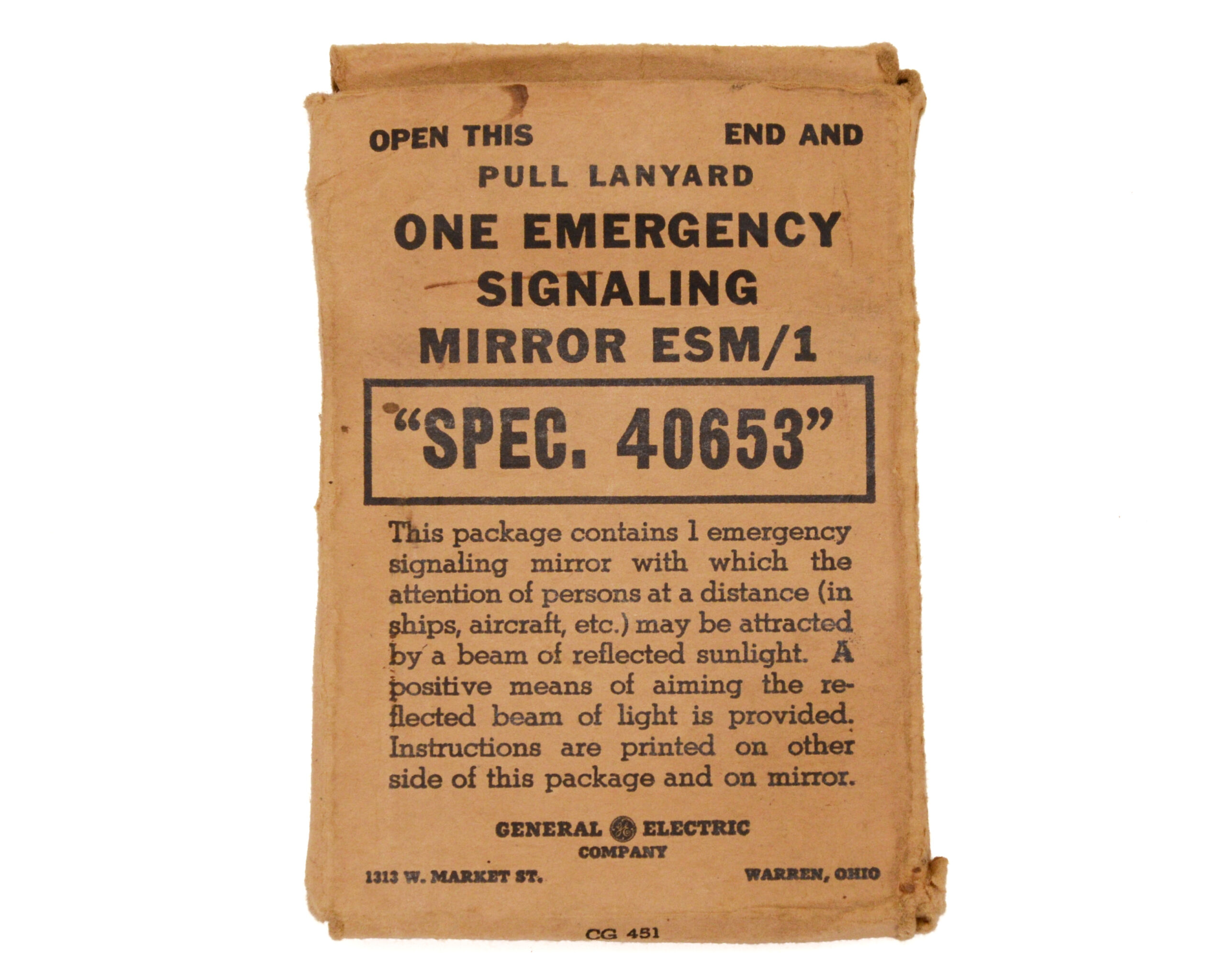 General electric co. Emergency Signal Mirror - spec 40653 - With Original Box - Image 7