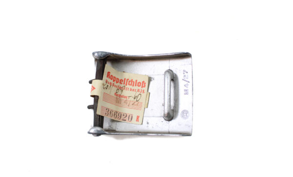 Original German WWII Hitler Youth Steel Belt Buckle with Paper Tag – RZM M4/27 - Image 2