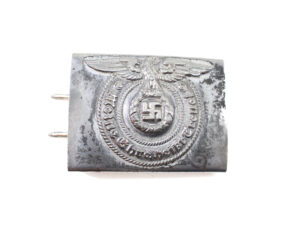 Original German WWII SS EM/NCO Painted Steel Waist Belt Buckle – Unmarked