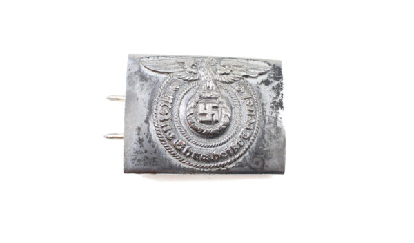 Original German WWII SS EM/NCO Painted Steel Waist Belt Buckle – Unmarked