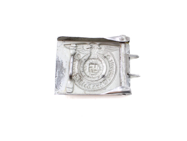 Original German WWII SS EM/NCO Painted Steel Waist Belt Buckle – Unmarked - Image 2