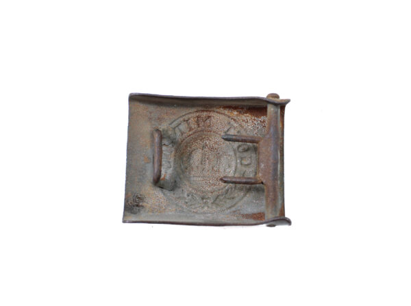 Original Imperial German WWI M1915 Leather Belt with Prussian Steel Buckle - Image 2