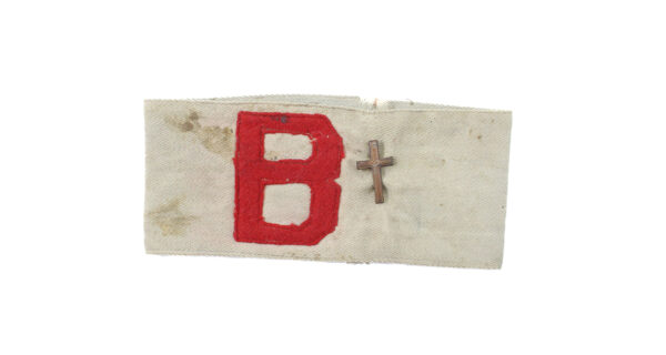 Original WWI British/American Stretcher Bearer’s Armband with Christian Cross – Rare “B” Variant