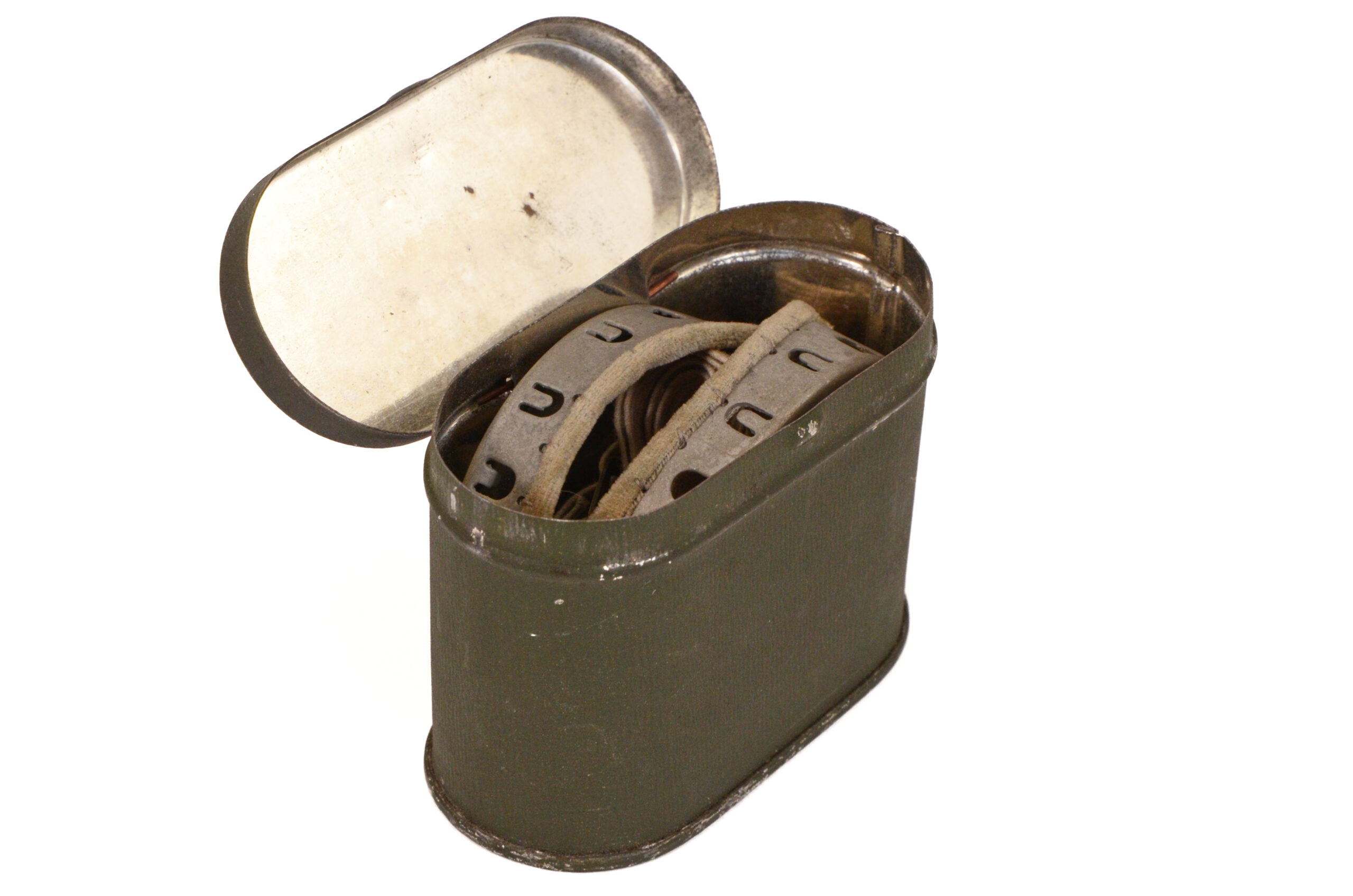 Original British WWII Dust Goggles with Metal Case - Image 2