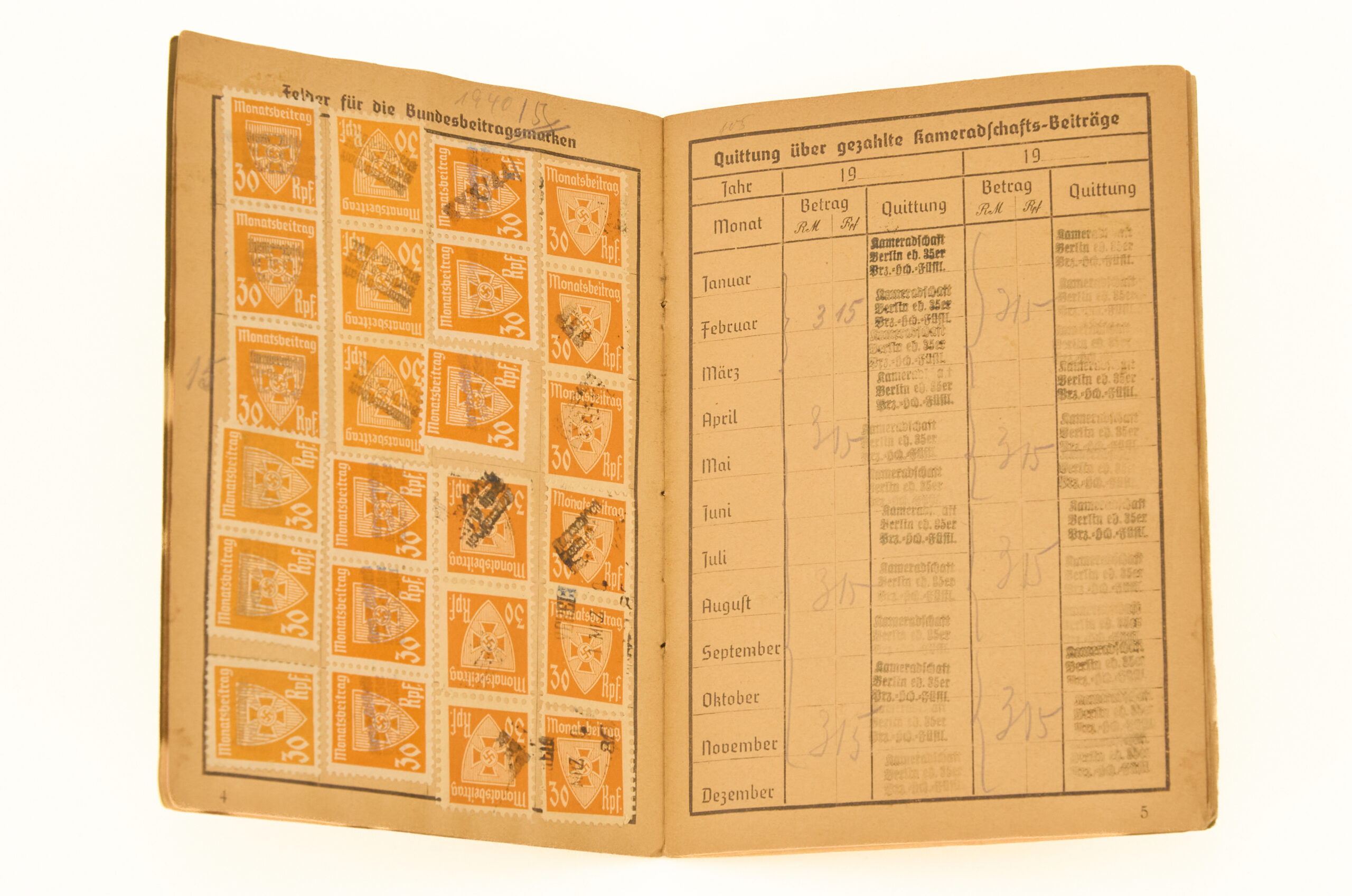 Membership Booklet for the "Deutscher Reichskriegerbund (Kyffhäuserbund)- Mitgliedsbuch - Image 3