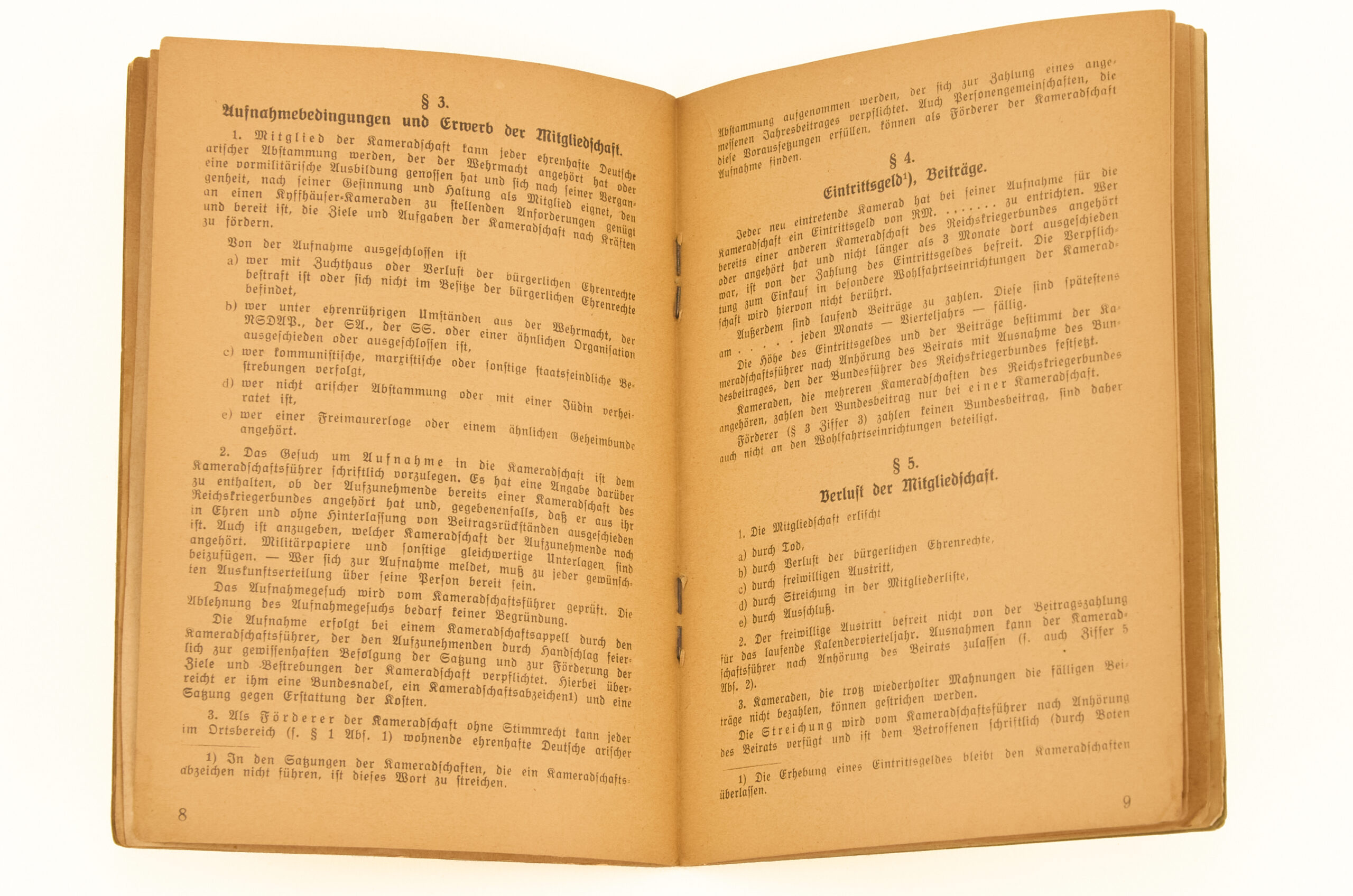 Membership Booklet for the "Deutscher Reichskriegerbund (Kyffhäuserbund)- Mitgliedsbuch - Image 2