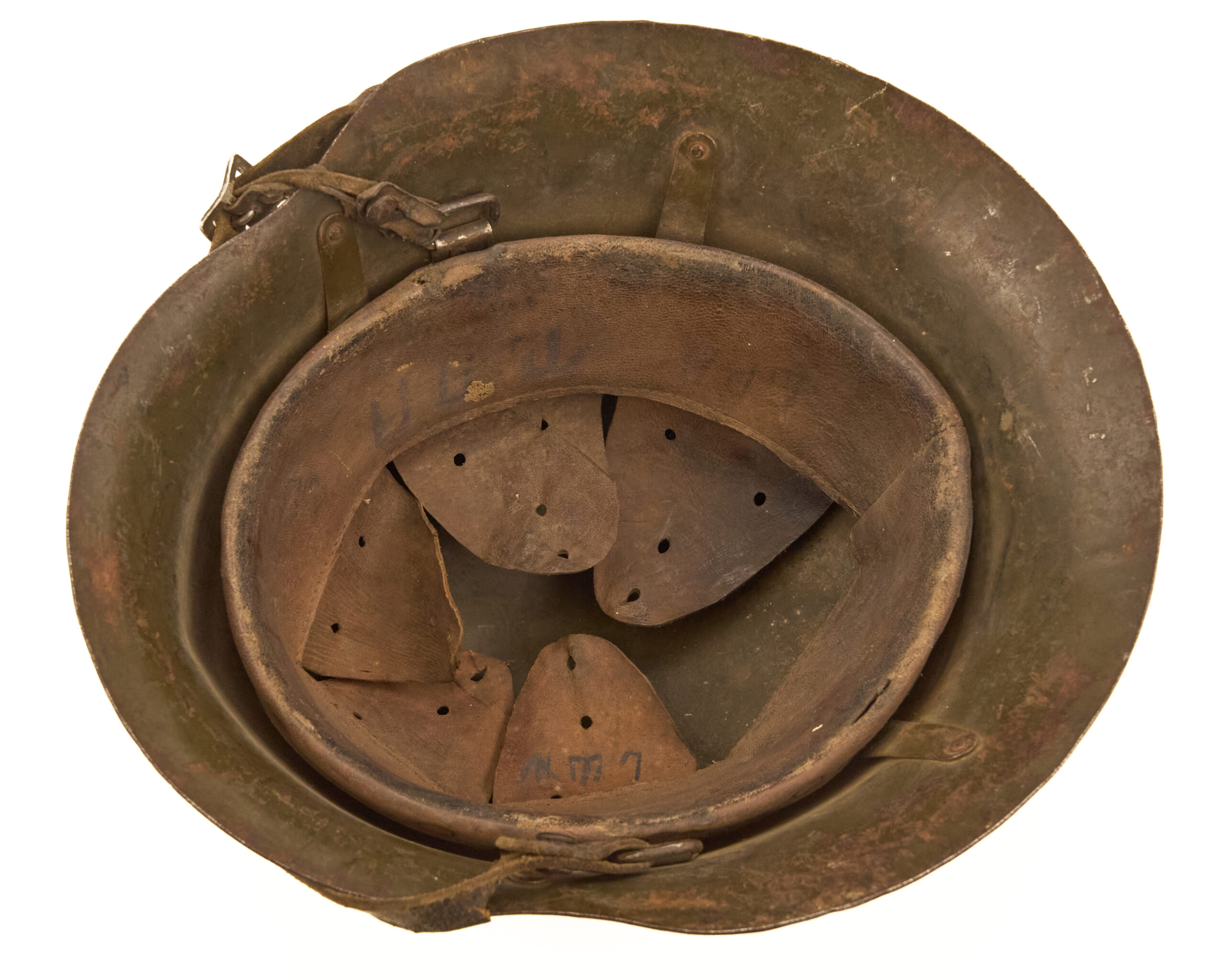 Original WWII Bulgarian M36C Steel Helmet – Original Finish and Liner - Image 9