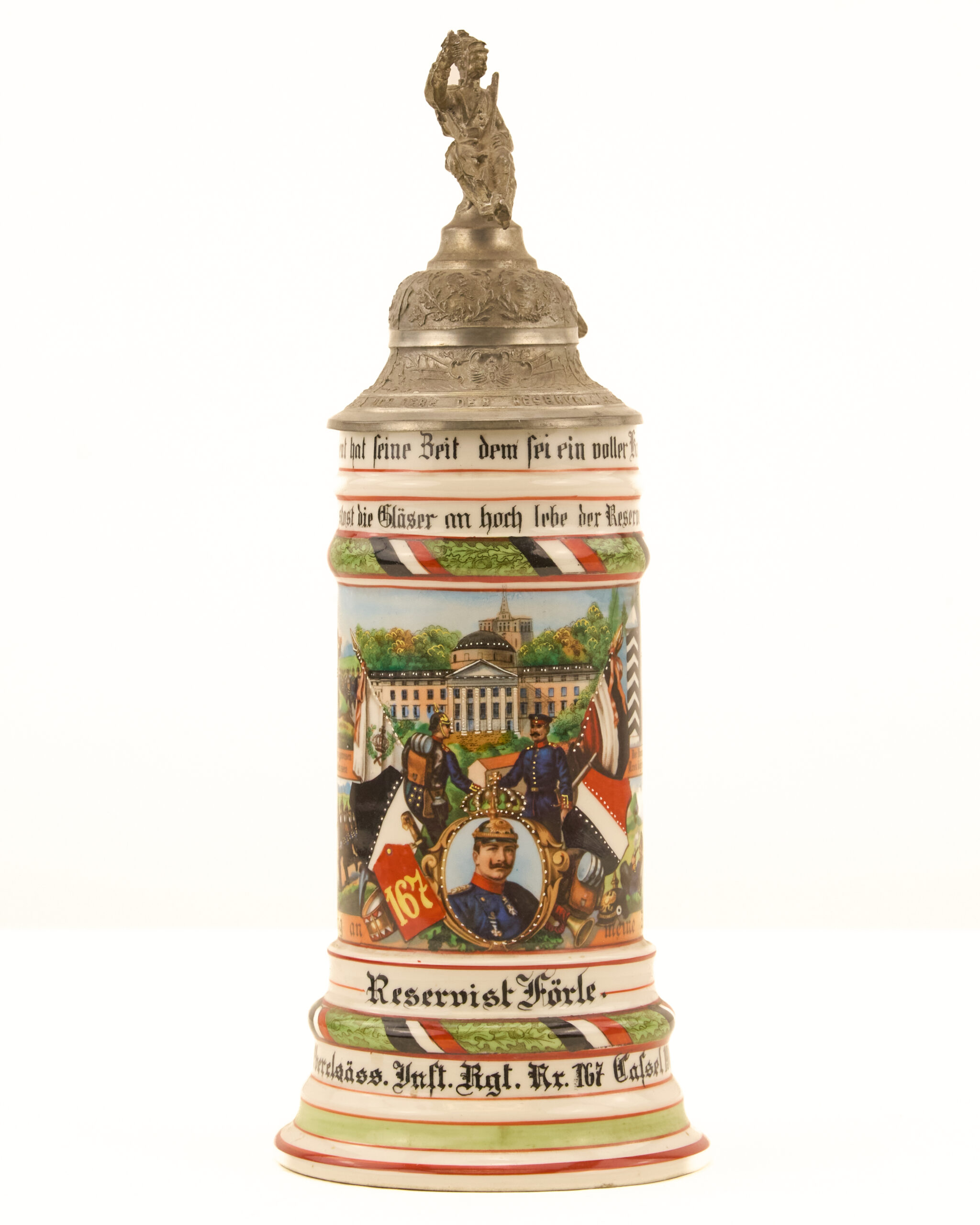 Original Imperial German WWI-era167th Infantry Regiment reservist beer stein - Image 2