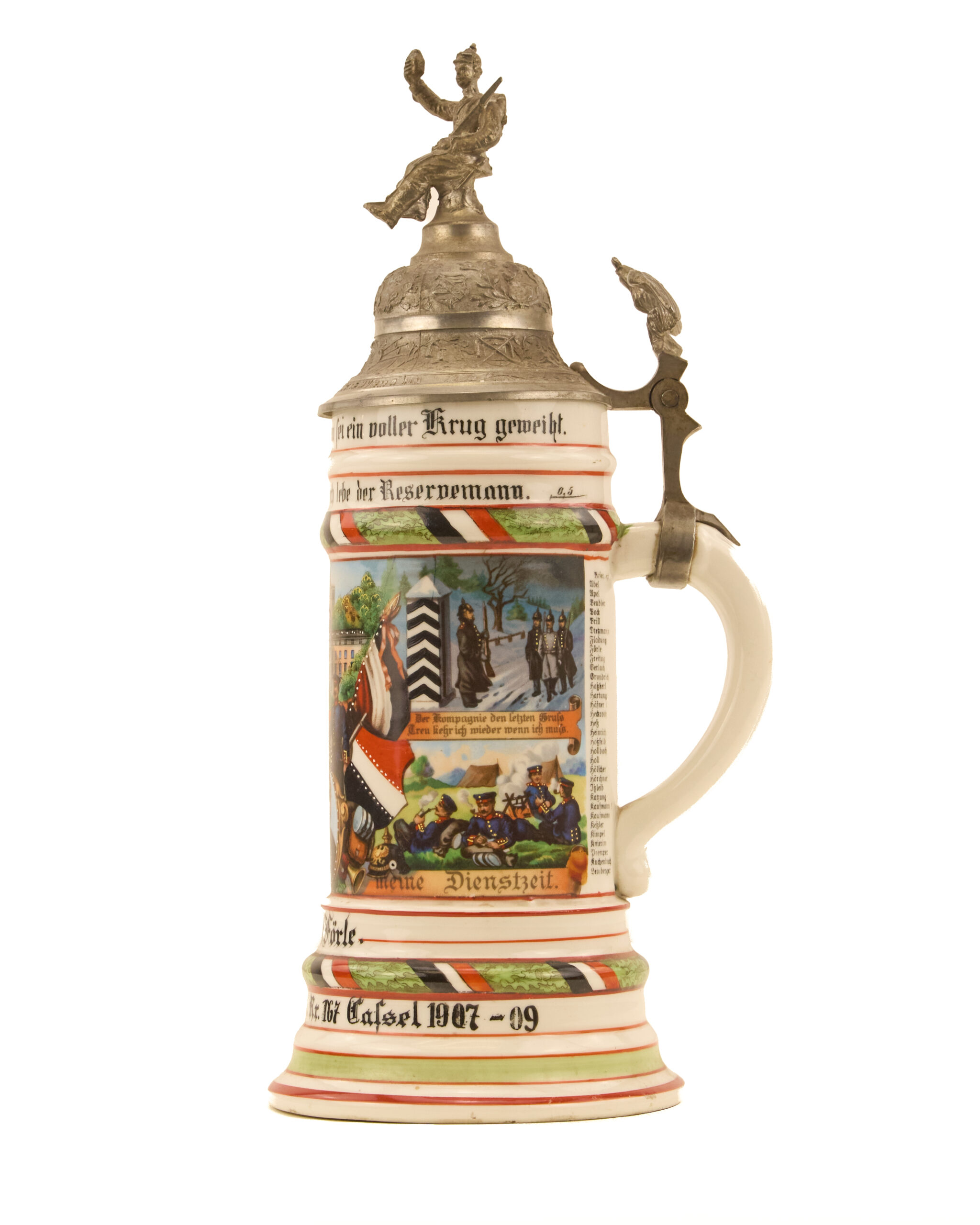 Original Imperial German WWI-era167th Infantry Regiment reservist beer stein - Image 5