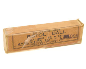 Authentic Frankford Arsenal .45 Caliber ammunition 1939-1940 manufacture