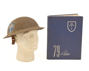 79th Infantry division M1917 "Dough Boy" Helmet and Cross of Lorraine: Combat History of the 79th Infantry Division 1942-1945 Hardcover book