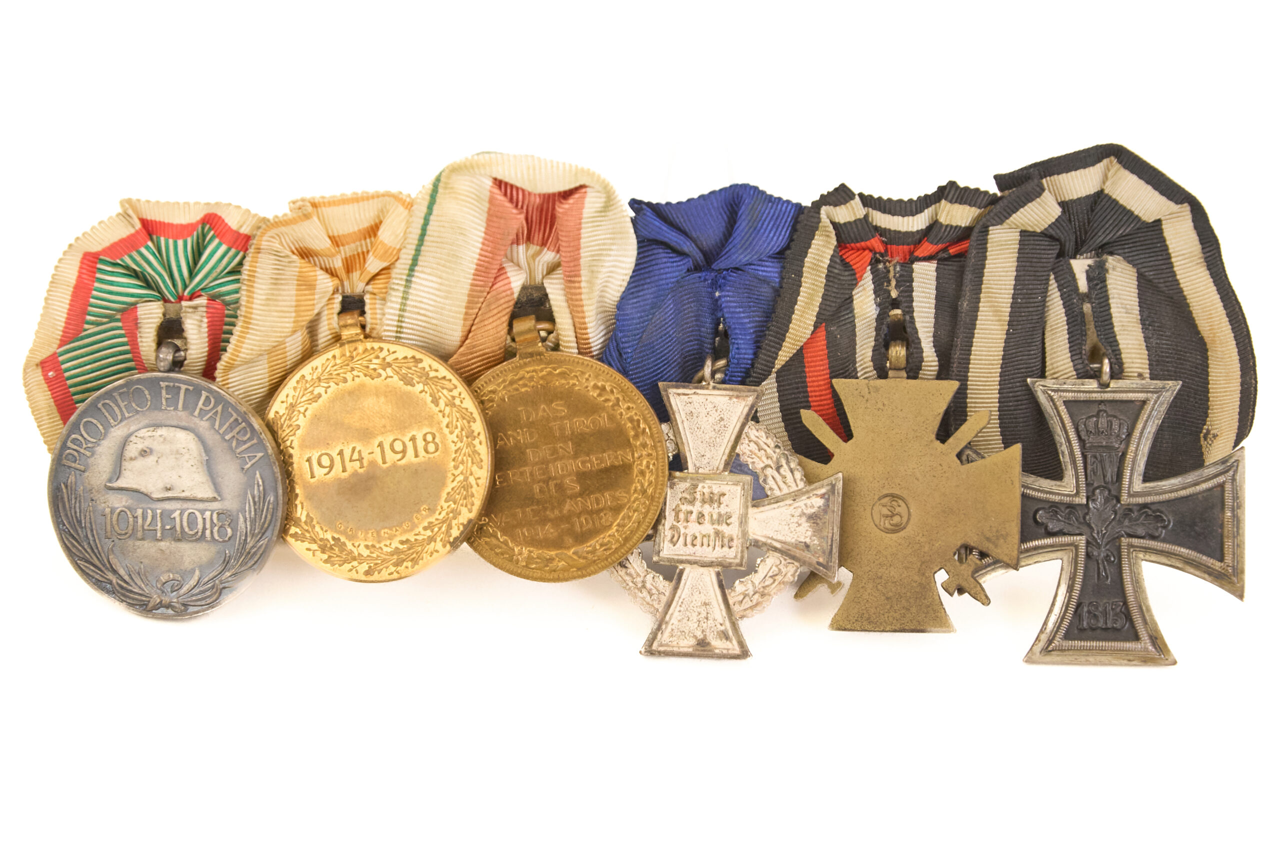 Authentic German–Austrian–Hungarian World War I & Interwar Medal Bar - Image 3