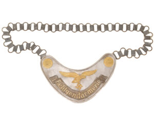 German Wehrmacht Feldgendarmerie Gorget, Early Pattern, FL .U.V. 1935 Marked