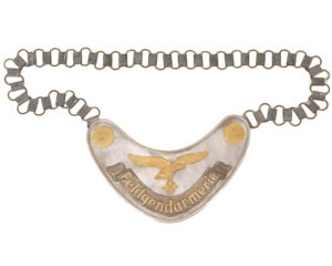 German Wehrmacht Feldgendarmerie Gorget, Early Pattern, FL .U.V. 1935 Marked