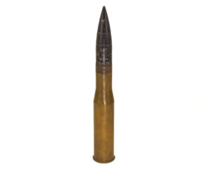 U.S. WWII 37mm M16 cartridge case with 37mm 37G SHOT A.P. M51 Projectile