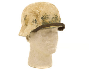 Original German WWII M40 steel helmet shell - Winter Camo