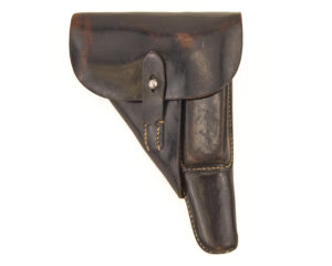 Original WWII German P38 Black Leather Holster mfg 1944 by E. G. Leuner