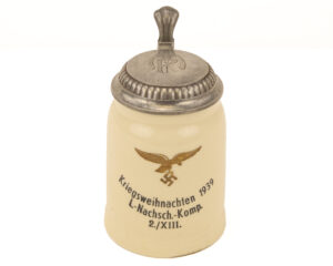 WWII German Kriegsweihnachten 1939 ceramic beer stein
