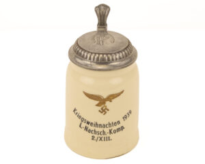 WWII German Kriegsweihnachten 1939 ceramic beer stein