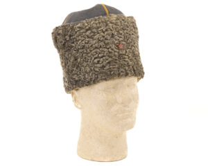 Soviet Colonel papakha blue grey top with gold piping