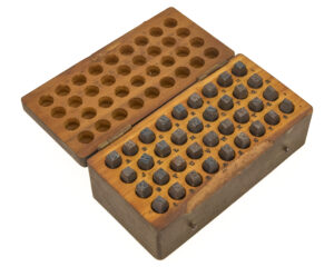 WWII leather marking outfit JHM Co punches detail