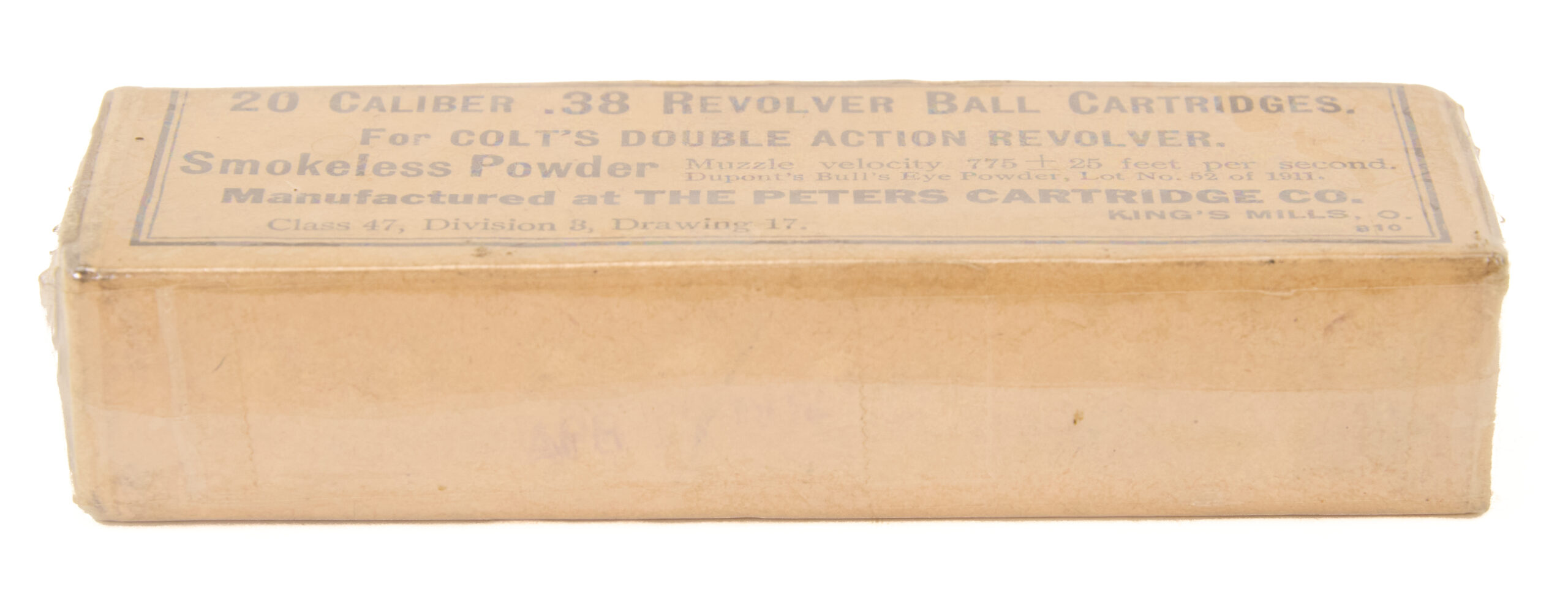 Peters .38 Revolver Ball Cartridge Box - Image 2