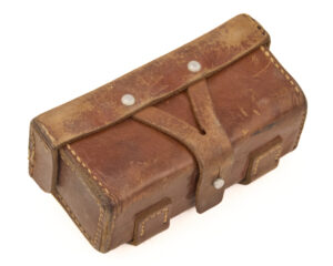 Chinese SKS ammo pouch with leather tab closure