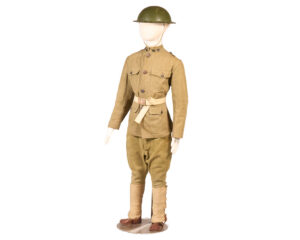 WWI style child patriotic uniform on mannequin