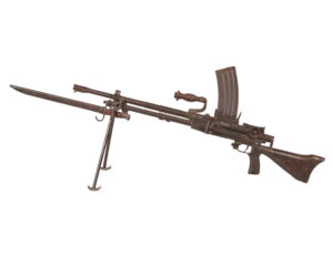 Japanese Type 96 light machine gun with magazine, bayonet and bipod