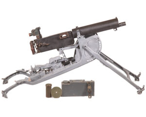 DWM MG 08 display machine gun on Schlittenlafette 08