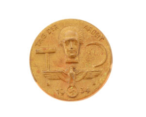 German 1934 Tag der Arbeit Day of Labor Tinnie Badge No. 9 Schwäb. Gmünd