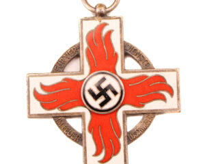 German Fire Brigade Medal 2nd Class red white enamel