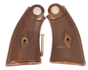 Prewar S&W checkered diamond K-frame walnut grips