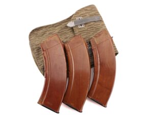 Soviet AKM 7.62x39 Bakelite Magazine Set with East German NVA Strichtarn Pouch