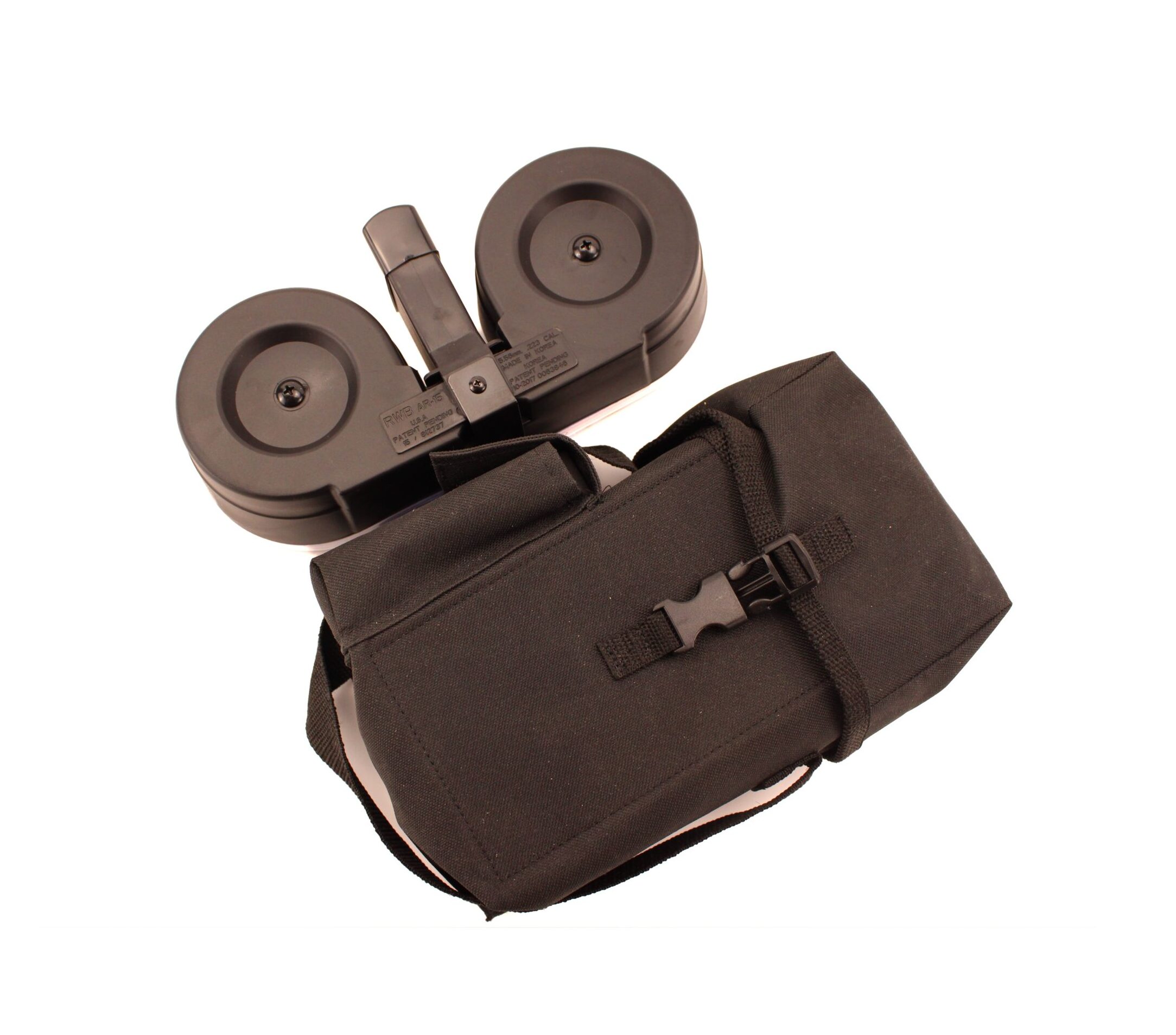 RWB AR-15 Drum 100 round 5.56 223 magazine with pouch